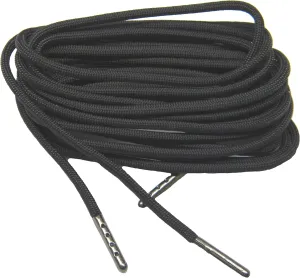 (1 Pair Pack) Coal Black 550 Paracord with Black Steel Tips Shoelaces Boot Laces