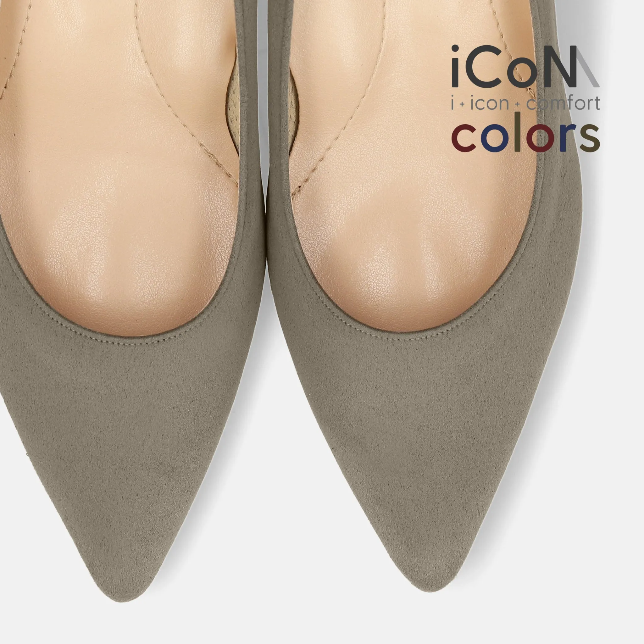 15% OFF: 2024SS: iCoN COLORS: Pointed toe suede pumps (C57172) Greige S