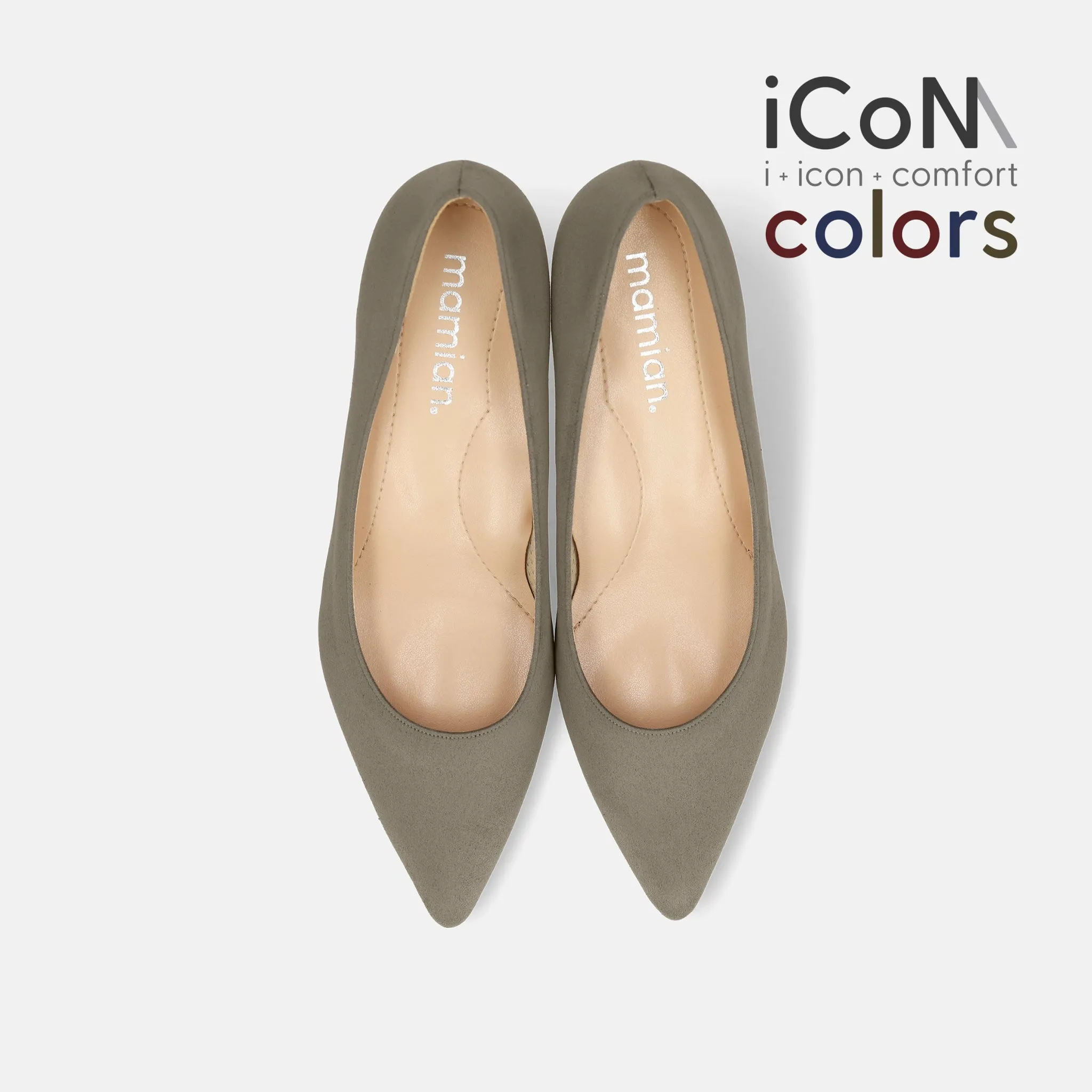 15% OFF: 2024SS: iCoN COLORS: Pointed toe suede pumps (C57172) Greige S