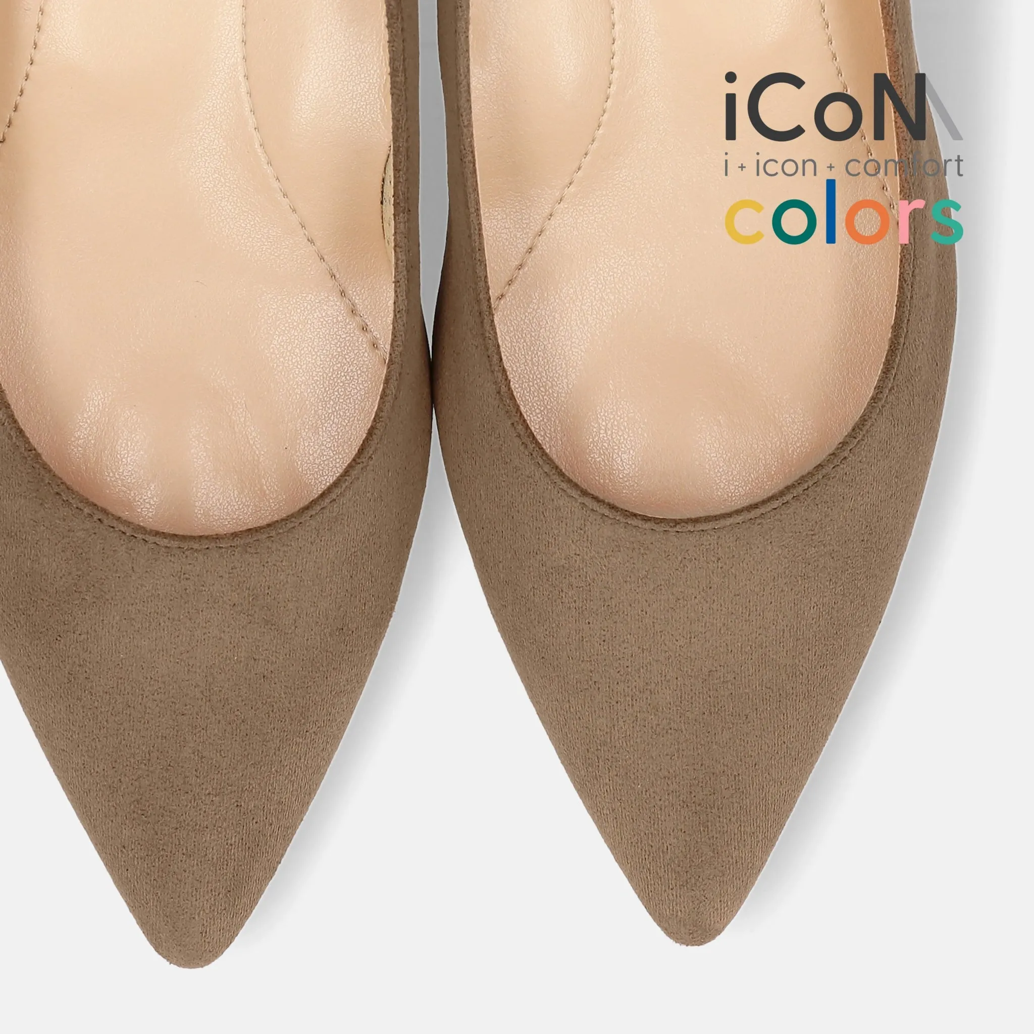 15% OFF: iCoN COLORS: Pointed toe suede pumps (C57172) Taupe S