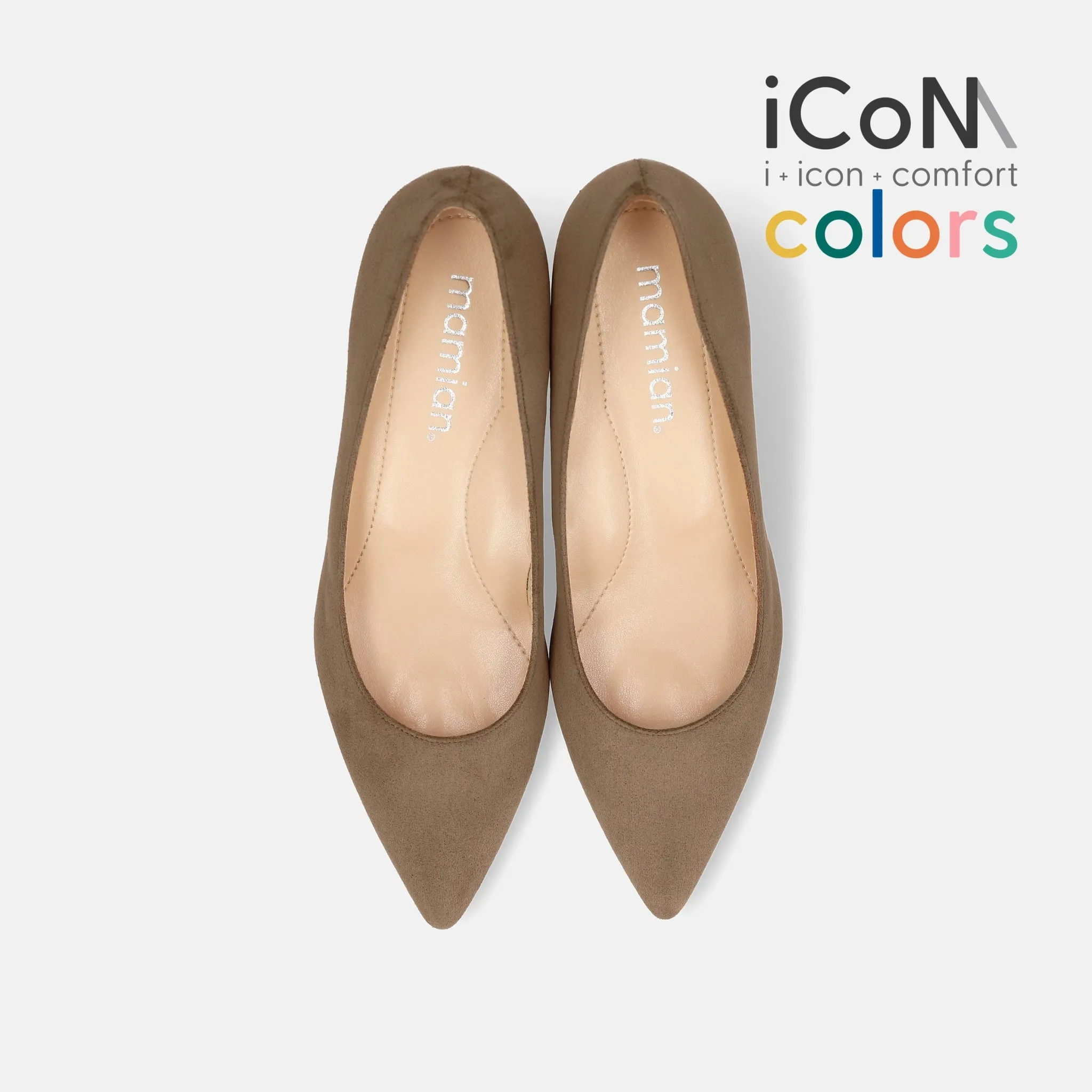 15% OFF: iCoN COLORS: Pointed toe suede pumps (C57172) Taupe S