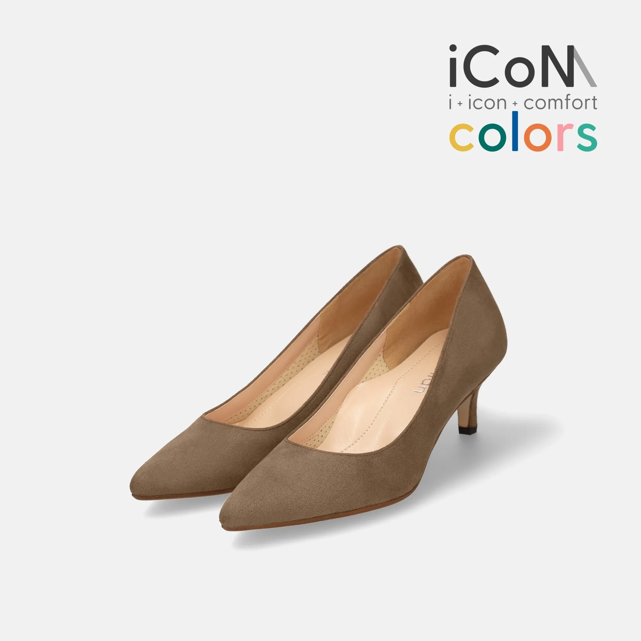 15% OFF: iCoN COLORS: Pointed toe suede pumps (C57172) Taupe S