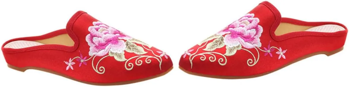 1Pair Ethnic Style Embroidered Slippers for Women Comfortable Home Footwear Soft and Breathable present for Indoor and Outdoor Use Stylish Slip Design