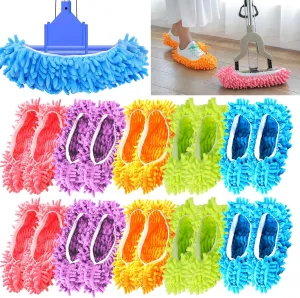 20 PCS Mop Slippers,10 Pairs Mop Socks for Floor Cleaning,Washable Reusable Microfiber Mop Shoes,Mopping Slippers Shoes Cover,Soft Dusting Slippers for Women Men House Office Bathroom Kitchen