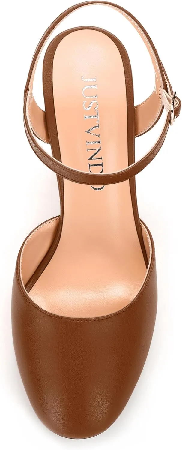3-Inch Chunky Heels for Women, Round Toe Block High Heels Women's Pumps for Wedding, Party, Dress Shoes