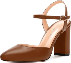 3-Inch Chunky Heels for Women, Round Toe Block High Heels Women's Pumps for Wedding, Party, Dress Shoes