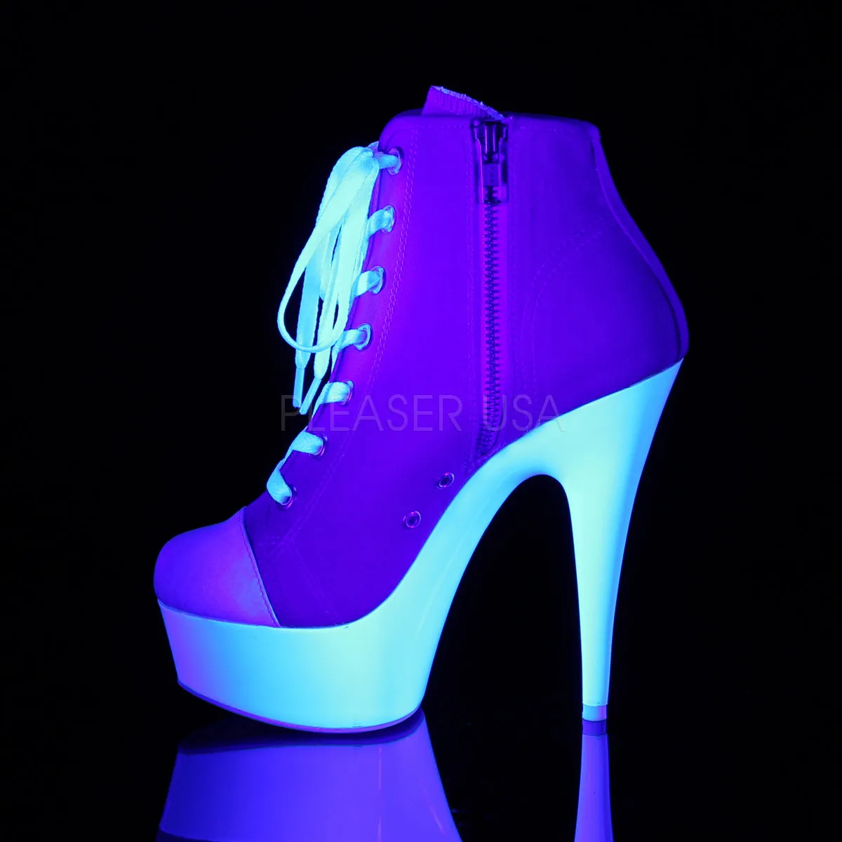 6 Inch Heel DELIGHT-600SK-02 Pink Canvas