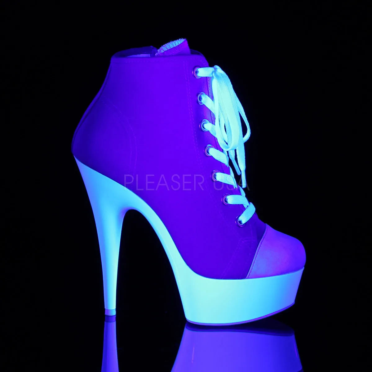 6 Inch Heel DELIGHT-600SK-02 Pink Canvas