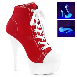 6 Inch Heel DELIGHT-600SK-02 Red Canvas
