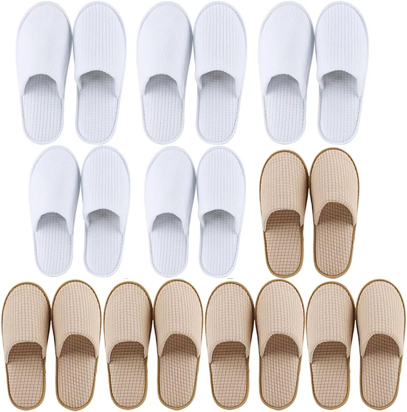 6/10/12 pairs of disposable slippers, hotels, guesthouses, beauty SPA clubs, bridesmaid sl for weddings, outdoor camping, easy-to-carry for home guests, Provide plus size options