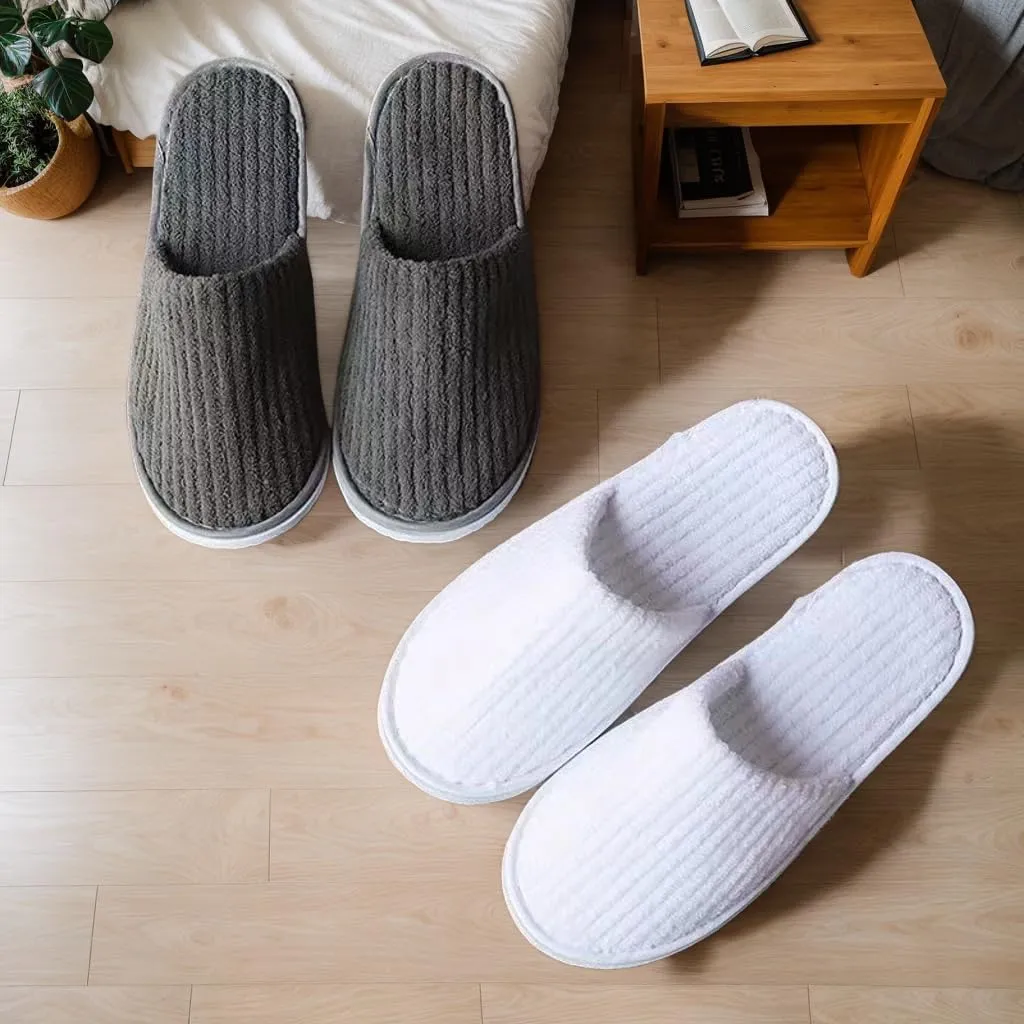 6/10/12 pairs of disposable slippers, hotels, guesthouses, beauty SPA clubs, bridesmaid sl for weddings, outdoor camping, easy-to-carry for home guests, Provide plus size options