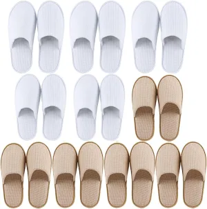 6/10/12 pairs of disposable slippers, hotels, guesthouses, beauty SPA clubs, bridesmaid sl for weddings, outdoor camping, easy-to-carry for home guests, Provide plus size options