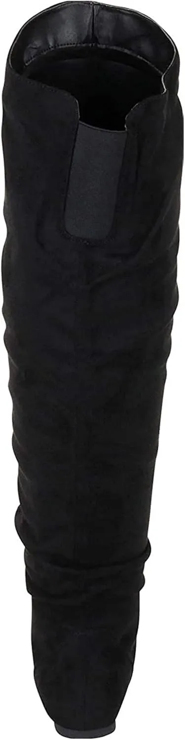 ABSOLEX Women's Fashion Closed Round Toe Slouch Flat Heel Boot