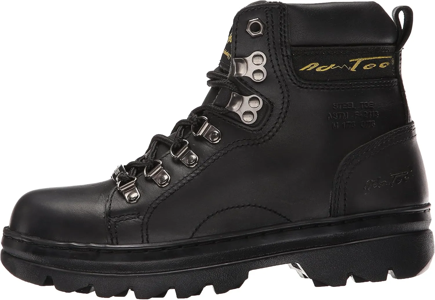 Ad Tec 6in Steel Toe Laceup Leather Work Boots for Women - Soft Padded Collar, Oil and Slip Resistant Outsole
