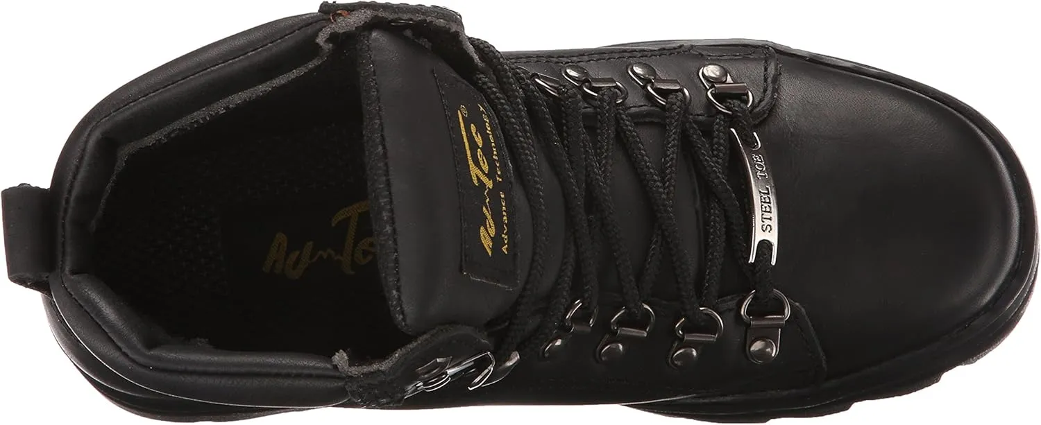 Ad Tec 6in Steel Toe Laceup Leather Work Boots for Women - Soft Padded Collar, Oil and Slip Resistant Outsole