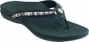 Aetrex Women's Hazel Thong Sandal BLACK W42