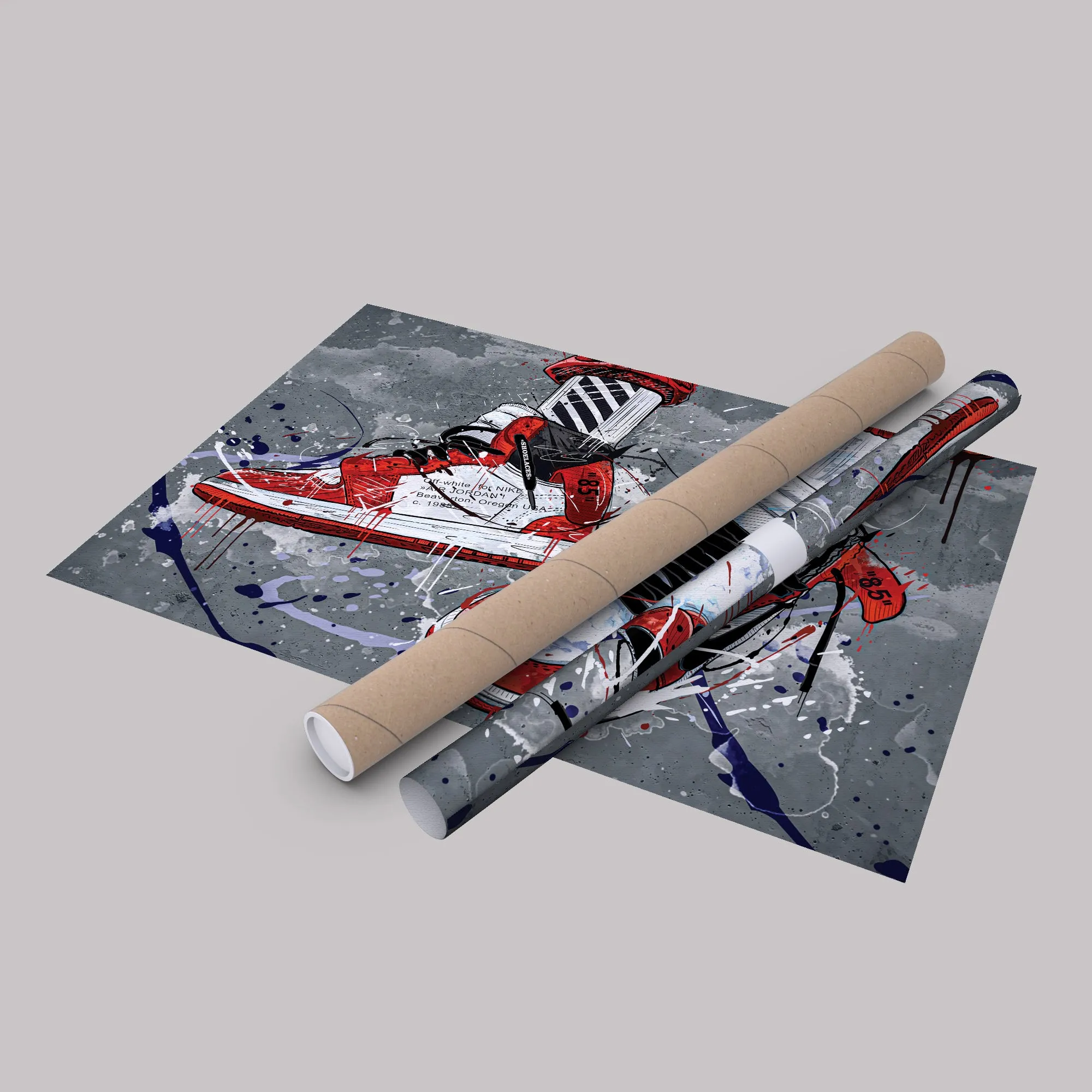 Air Jordan 1 Mid Classic Graffiti Canvas Print | Sneakerhead Wall Art
