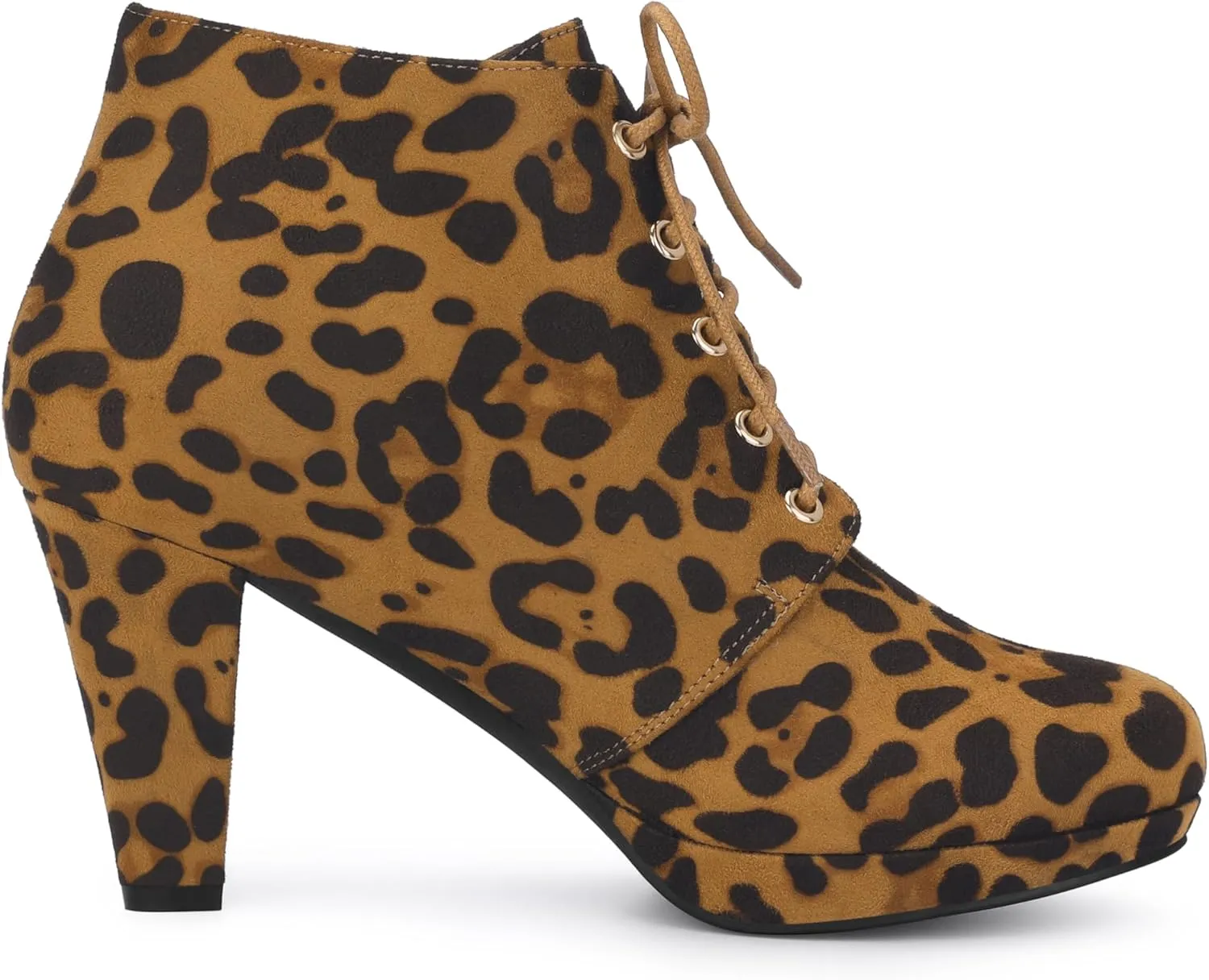 Allegra K Women's Lace Up Platform Block Heels Ankle Boots