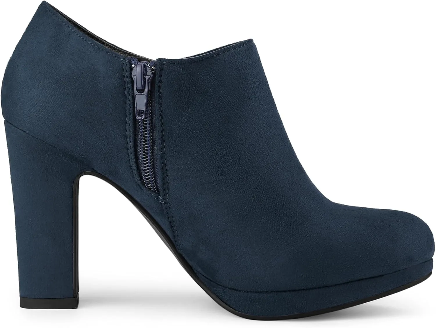 Allegra K Women's Platform Round Toe Chunky Heels Ankle Booties