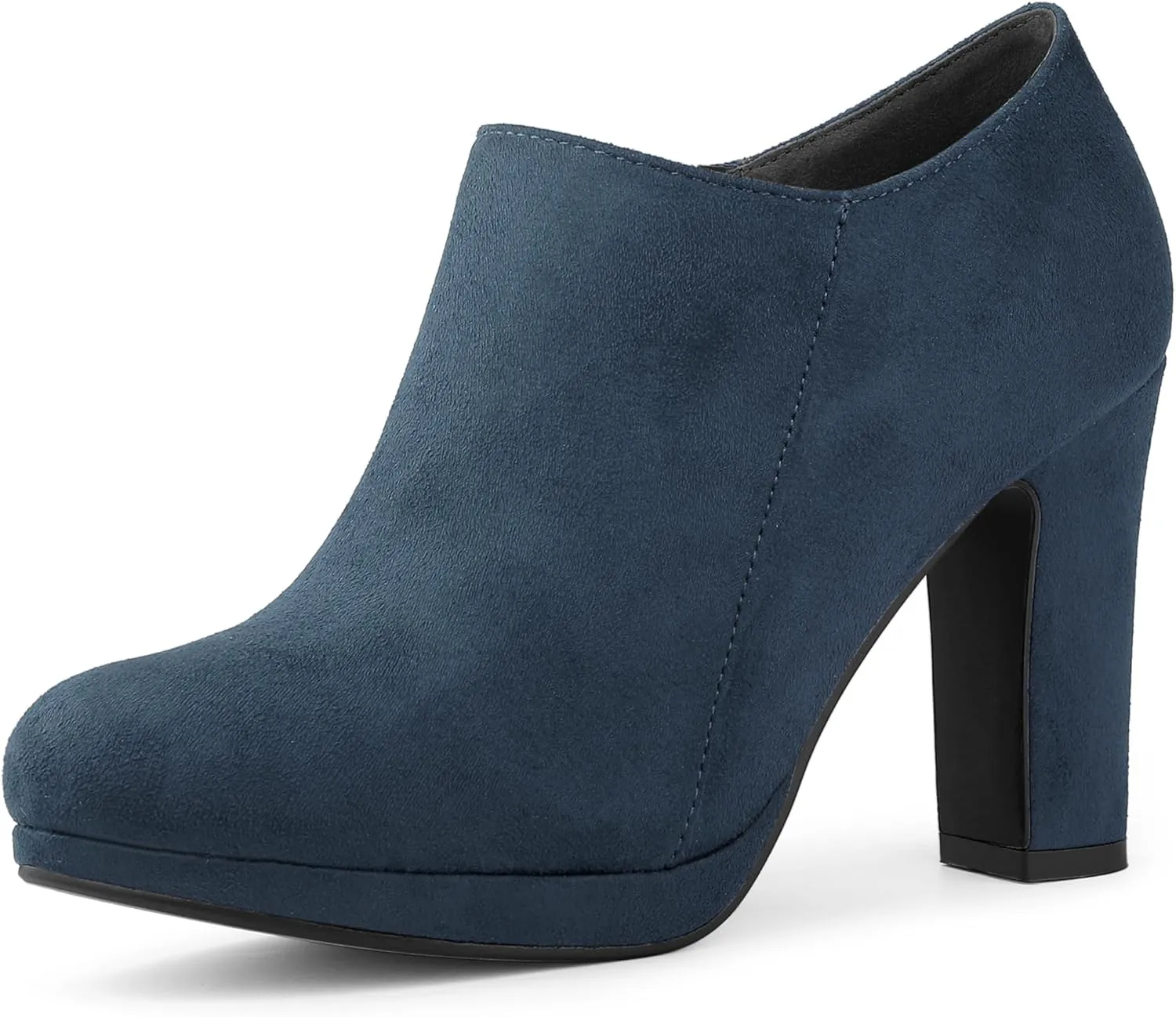 Allegra K Women's Platform Round Toe Chunky Heels Ankle Booties