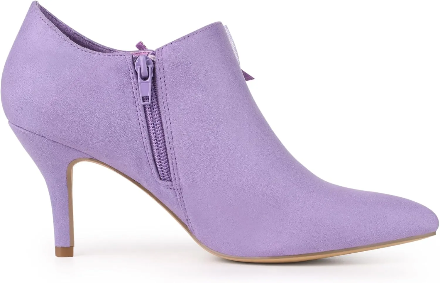 Allegra K Women's Pointed Toe Bow Decor Stiletto Heel Ankle Boots