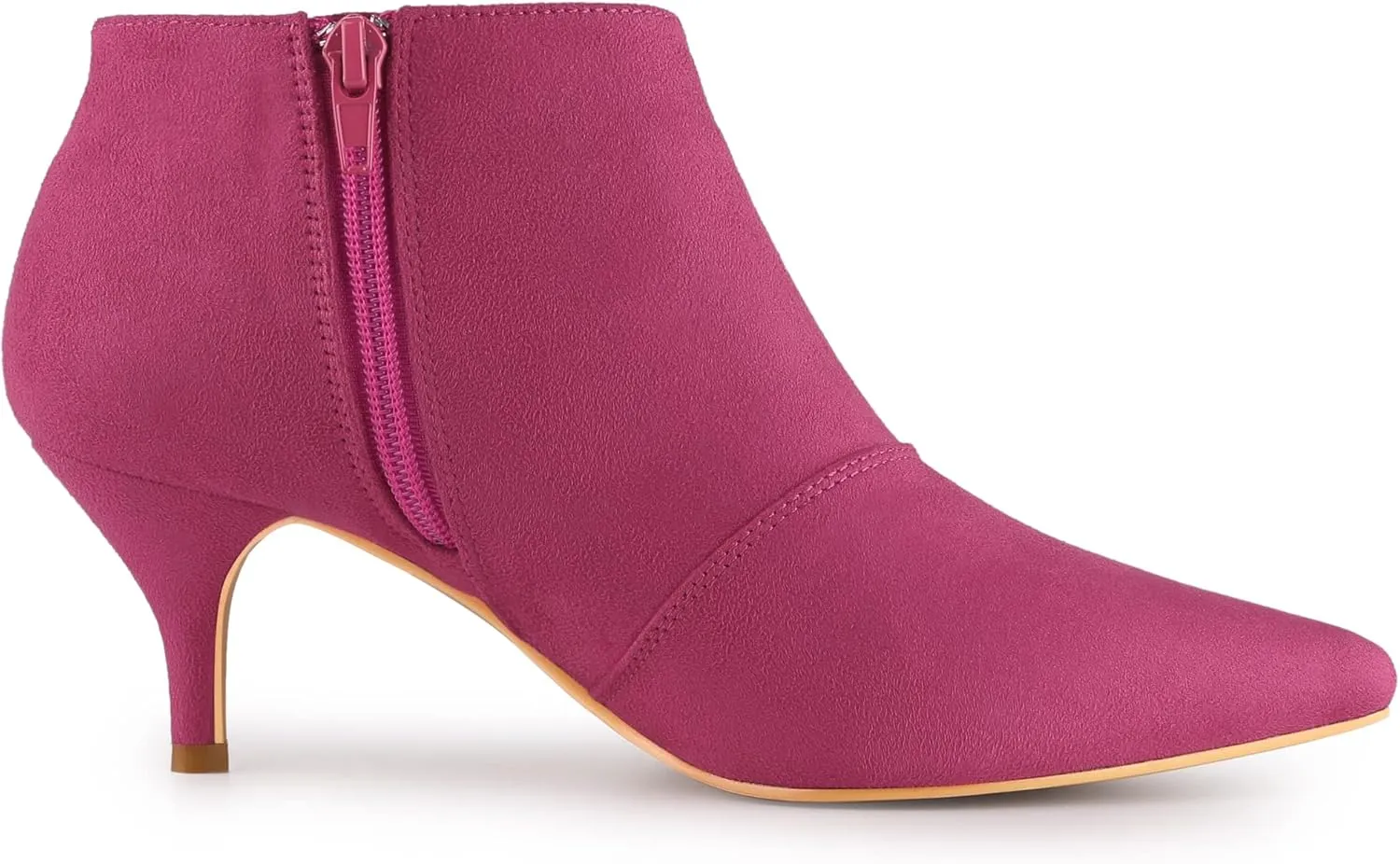 Allegra K Women's Pointed Toe Kitten Heel Cutout Ankle Boots