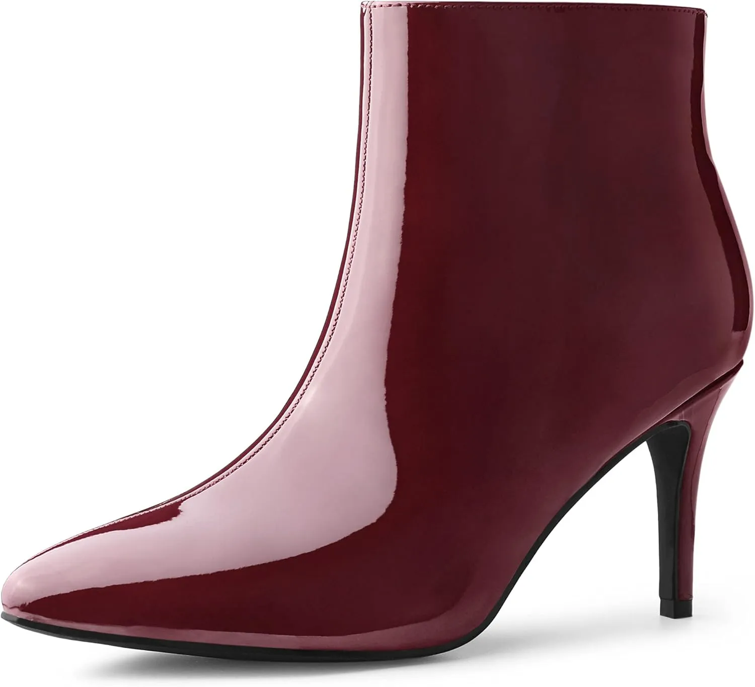 Allegra K Women's Pointed Toe Stiletto Heel Ankle Heeled Boots
