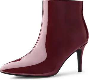 Allegra K Women's Pointed Toe Stiletto Heel Ankle Heeled Boots