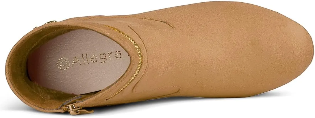 Allegra K Women's Round Toe Ankle Mid Heel Boots
