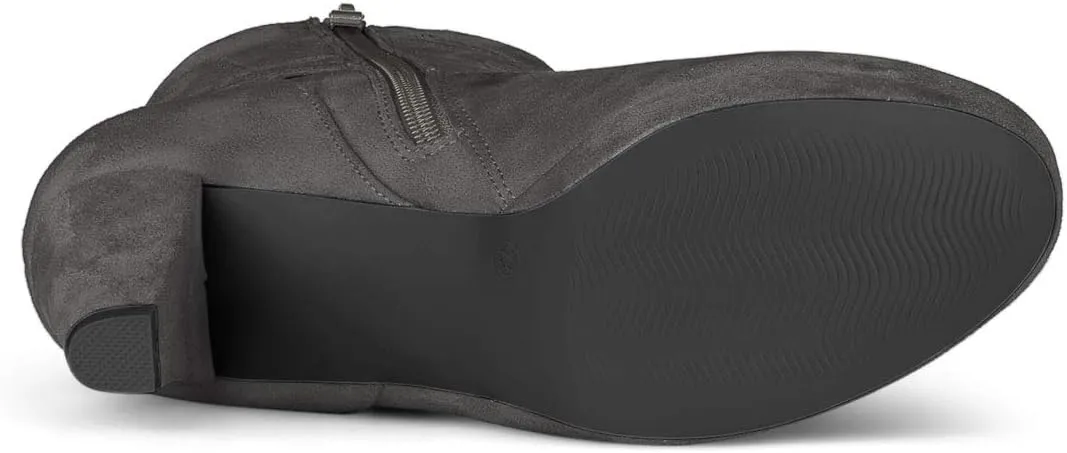 Allegra K Women's Round Toe Ankle Mid Heel Boots