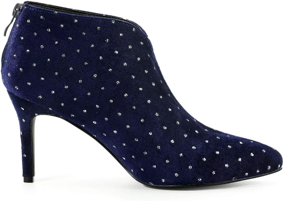 Allegra K Women's V Cutout Pointed Toe Heel Ankle Boots