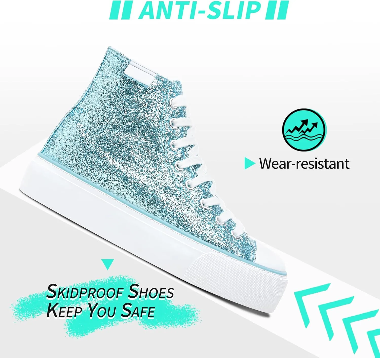 ALTOCIS Glitter Platform Fashion Sneakers,Sparkly Bling Mid Calf Sneaker for Women,Cute Comfortable Platform High Top Sneakers