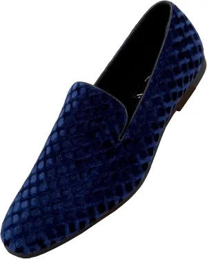 Amali Fishman Men’s Dress Shoes Plush Velvet with a Quilted Design Slip-on Driver Shoes for Men Velvet Loafers The Original Smoking Men Tuxedo Slipper Shoes