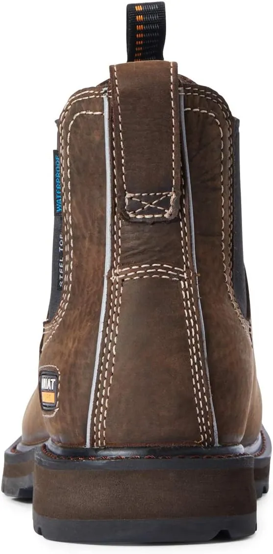 Ariat Men's Groundbreaker Chelsea Wide Square Toe Waterproof Steel Toe Work Boot