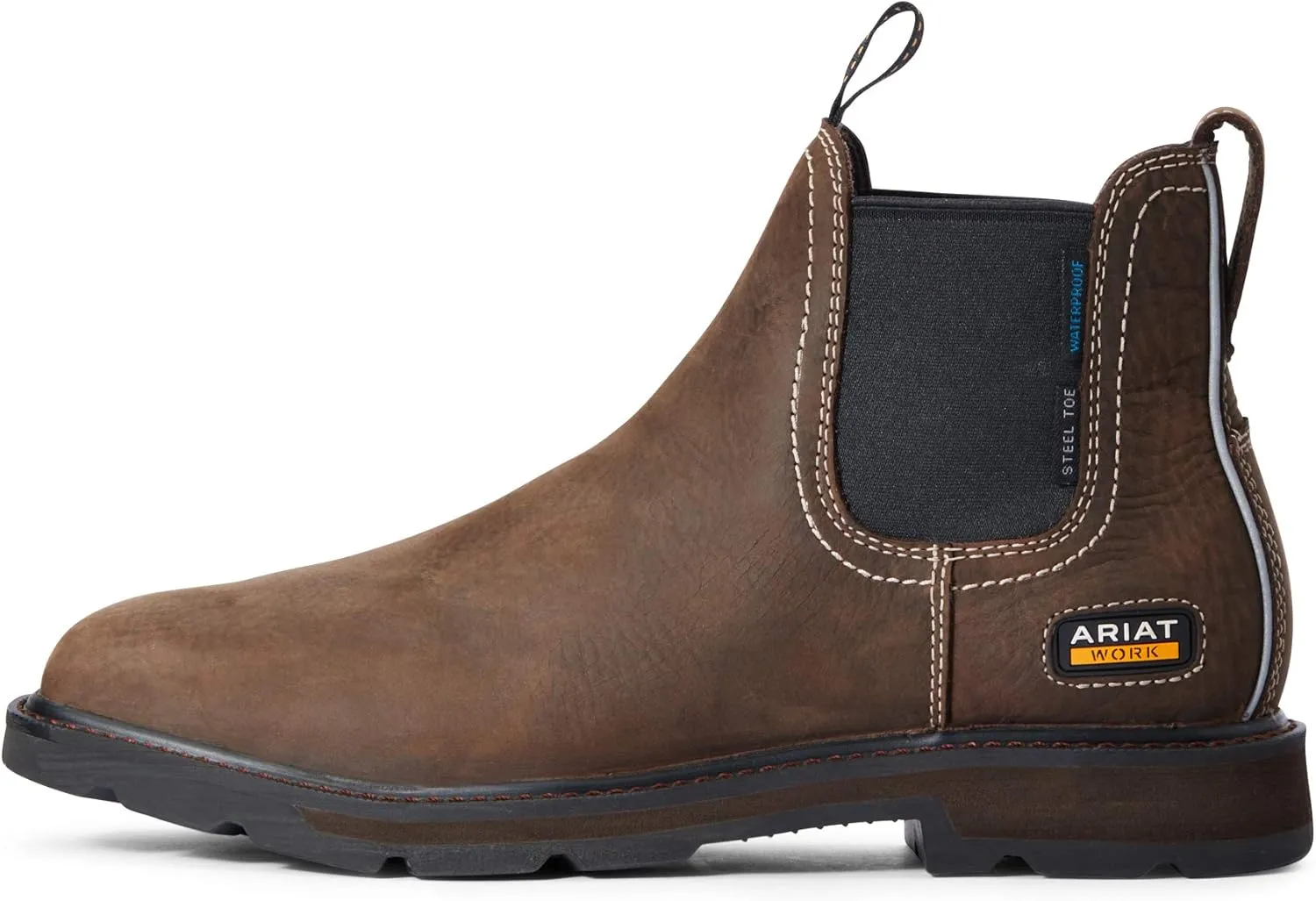 Ariat Men's Groundbreaker Chelsea Wide Square Toe Waterproof Steel Toe Work Boot