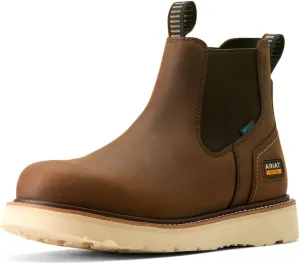 ARIAT Men's Rebar Wedge Chelsea Waterproof Work Boot, Distressed Brown, 11 Wide