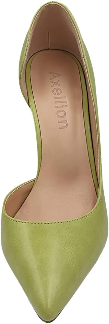 Axellion Pumps for Women, Houndstooth Heel Pumps Side Empty High Heels Pointed Toe Shoes Top Leather High Heel Shoes for Women