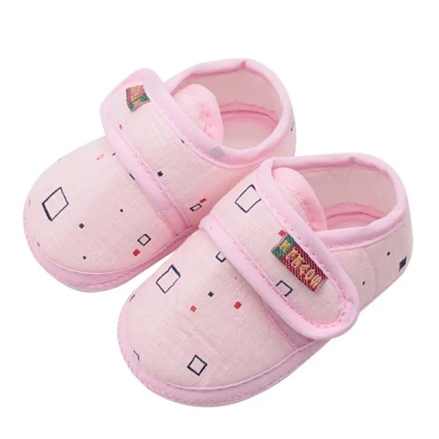 Baby Shoes I Love PaPa&MaMa Letter Printed Soft Bottom Footwear Heart-shaped 0-18M Newborn First walker