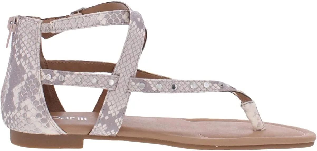 bar III Womens Talyap Padded Insole Strappy Thong Sandals Taupe 9 Medium (B,M)