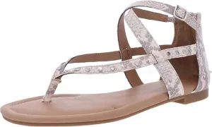 bar III Womens Talyap Padded Insole Strappy Thong Sandals Taupe 9 Medium (B,M)