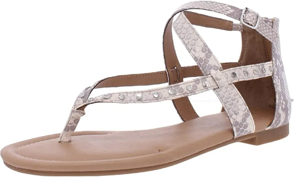 bar III Womens Talyap Padded Insole Strappy Thong Sandals Taupe 9 Medium (B,M)