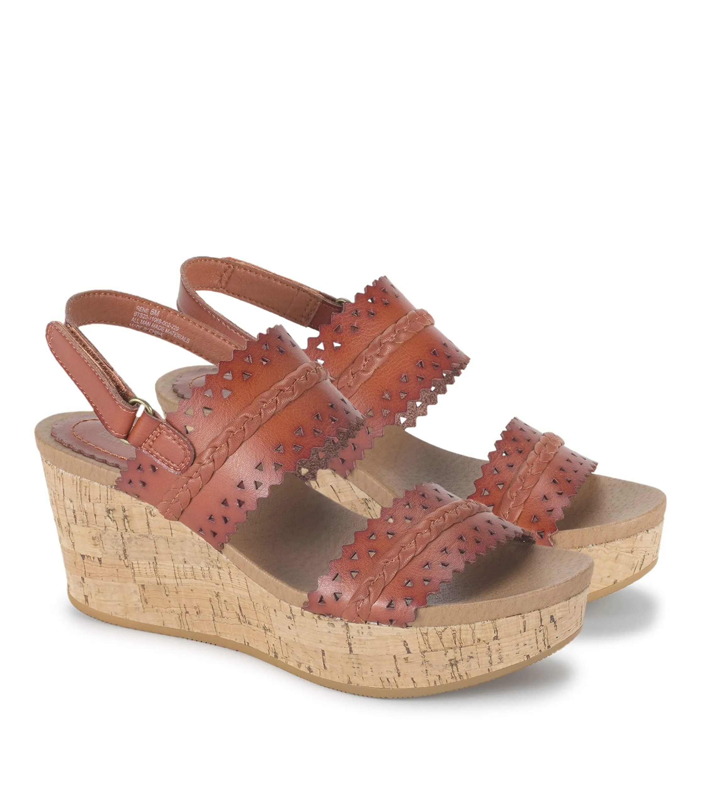 BareTraps Womens Rene Faux Leather Cork Platform Sandals Red 8 Medium (B,M)