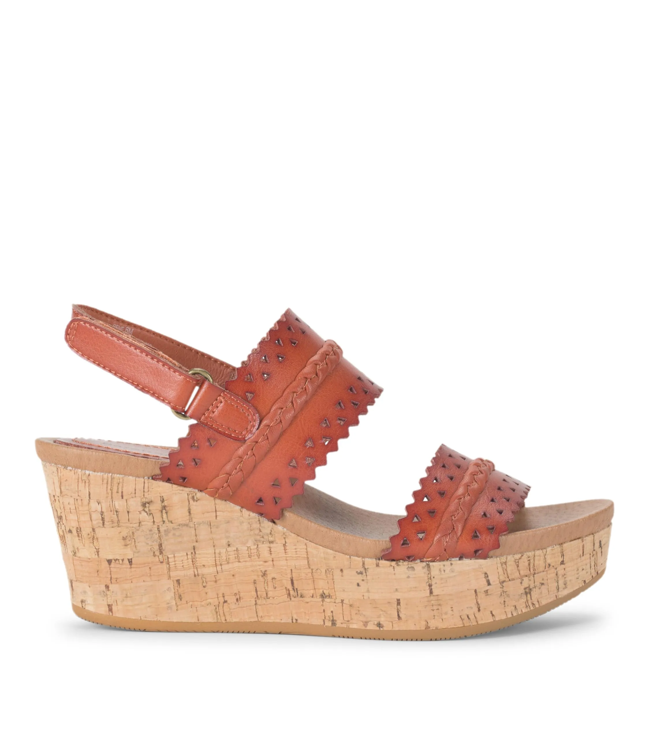 BareTraps Womens Rene Faux Leather Cork Platform Sandals Red 8 Medium (B,M)