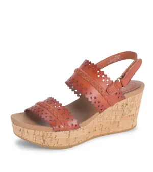 BareTraps Womens Rene Faux Leather Cork Platform Sandals Red 8 Medium (B,M)