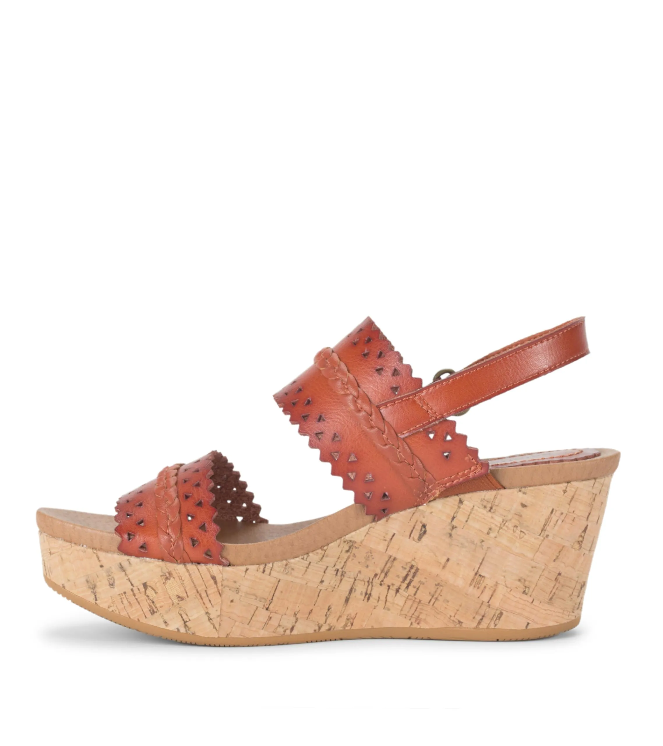 BareTraps Womens Rene Faux Leather Cork Platform Sandals Red 8 Medium (B,M)