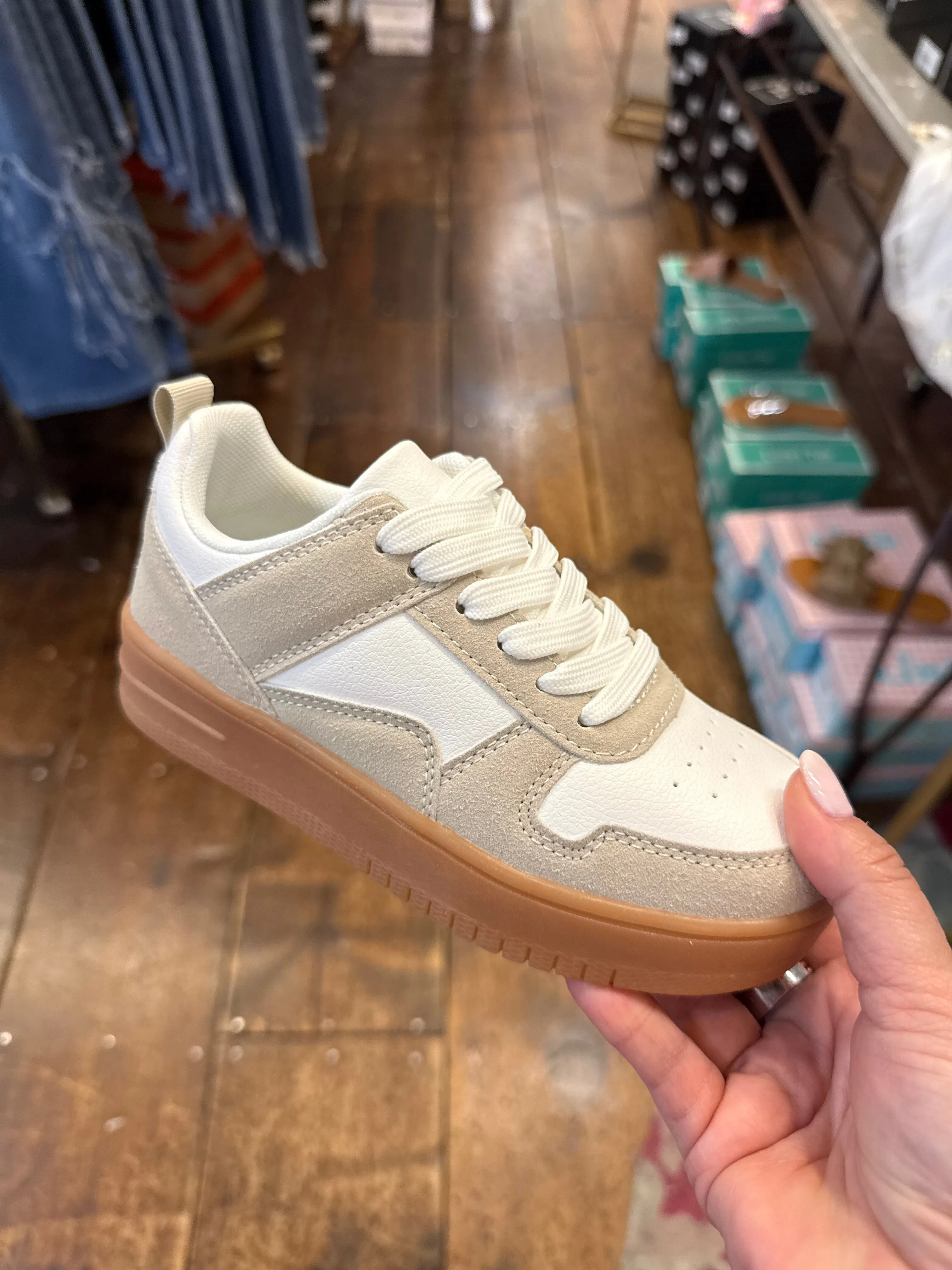 Beige/white Platform Sneaker