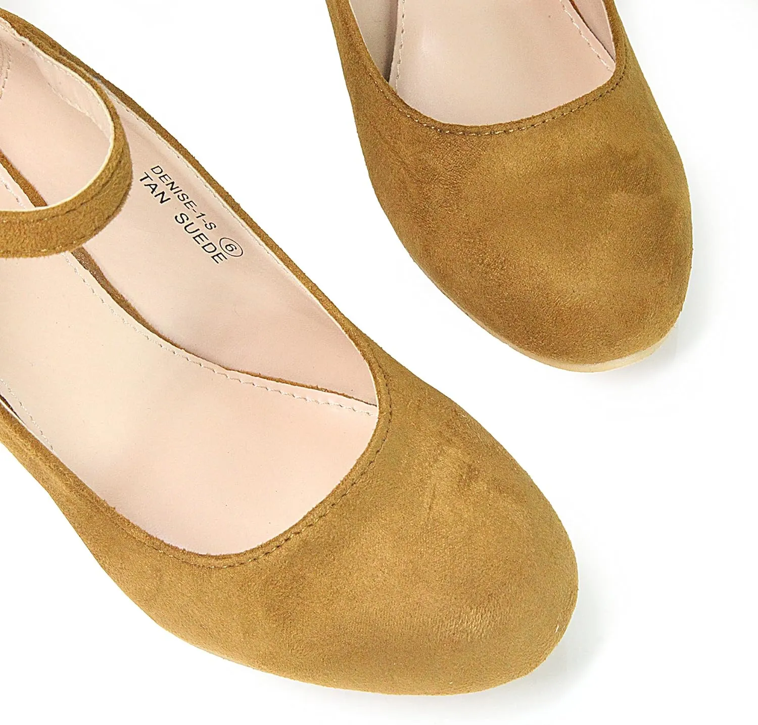 Bella Marie Denise Women's Round Toe Wedge Heel Mary Jane