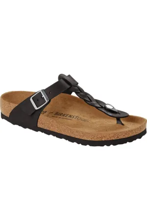 Birkenstock Gizeh Braided Regular Width in Black