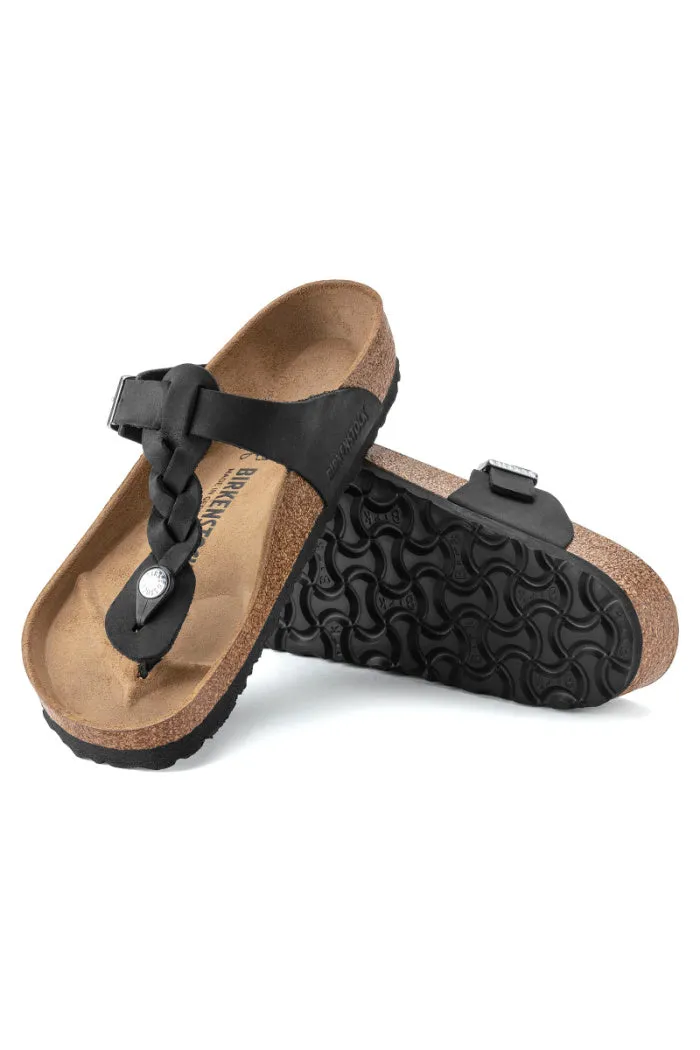 Birkenstock Gizeh Braided Regular Width in Black