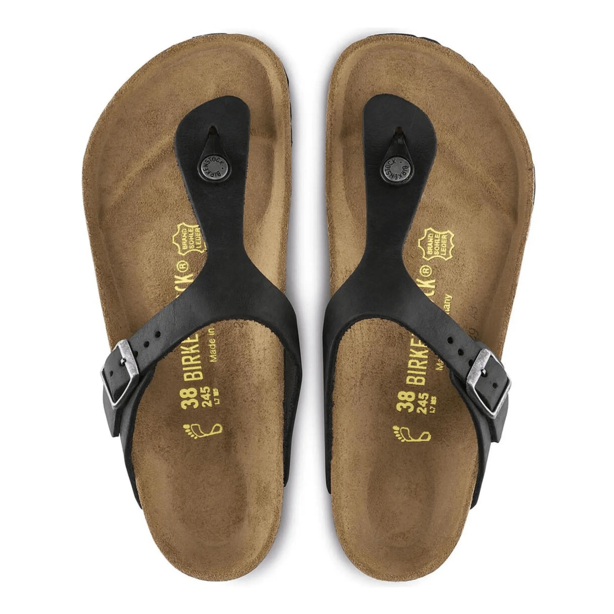 Birkenstock Gizeh Leather Sandals - Black